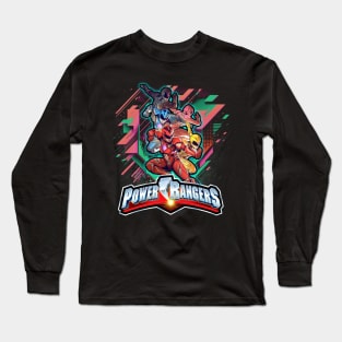 Green Power Ranger's Epic Showdown Long Sleeve T-Shirt